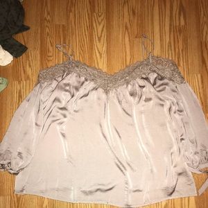 Gold-ish off the shoulder shirt